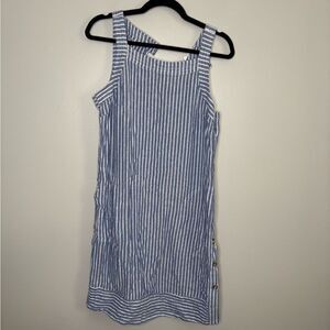 For Cynthia Striped Shift Dress with Buttons